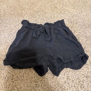 SO Women's Black High Waist Ruffle Shorts